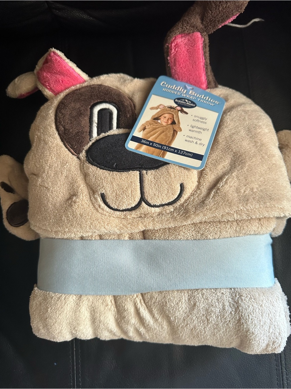 Berkshire Kids Hooded Animal Throw - Beige and Pink ears
